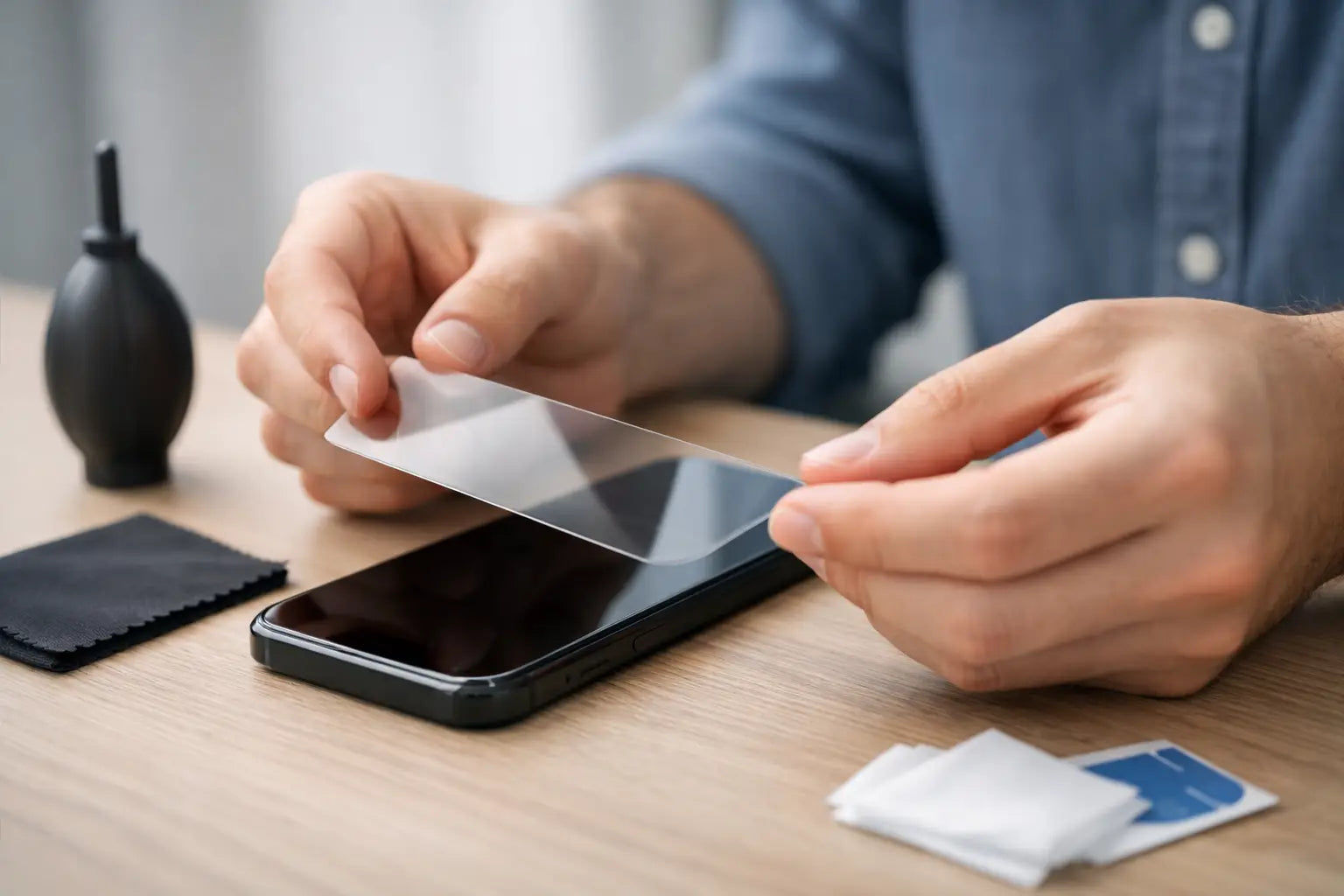 Screenprotector aanbrengen zonder stof