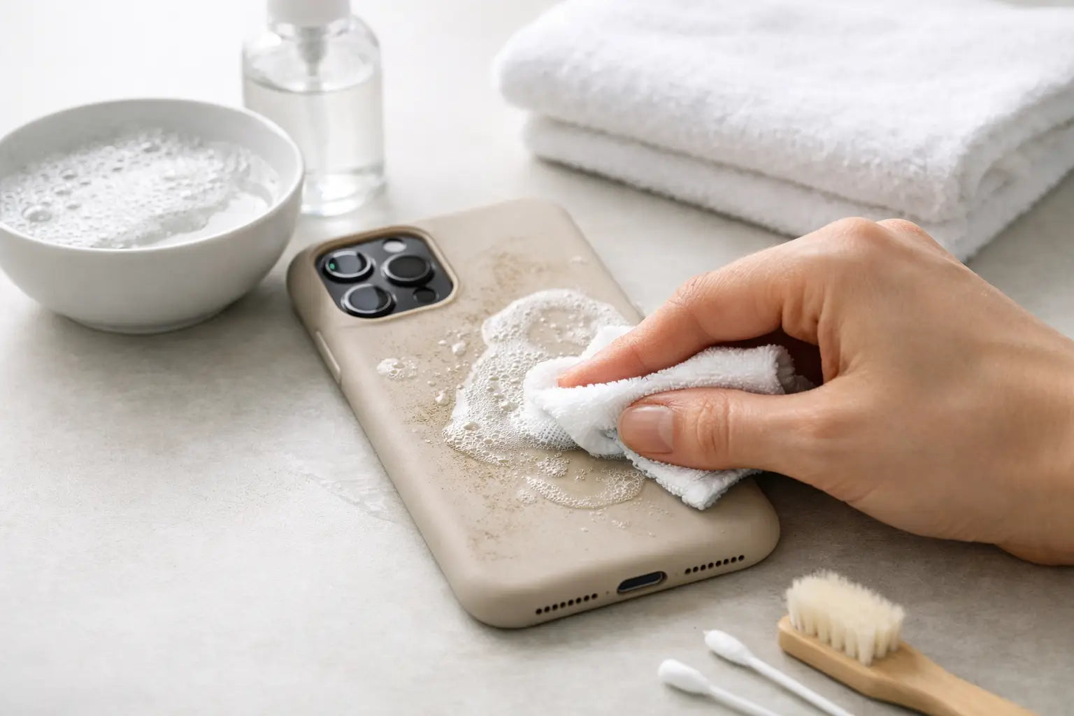 Siliconen hoesje schoonmaken in 6 stappen