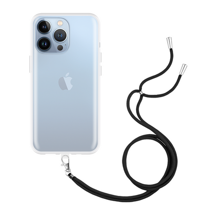 Lanyard Case - iPhone 13 Pro - Soft TPU Protective Cover with Necklace - Clear
