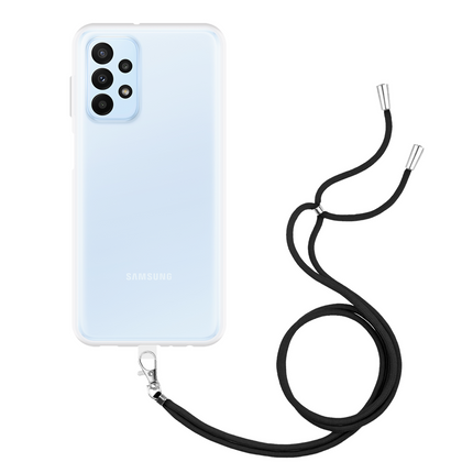 Lanyard Case - Samsung Galaxy A23 - Soft TPU Protective Cover with Necklace - Clear