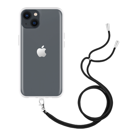 Lanyard Case - iPhone 14 - Soft TPU Protective Cover with Necklace - Clear
