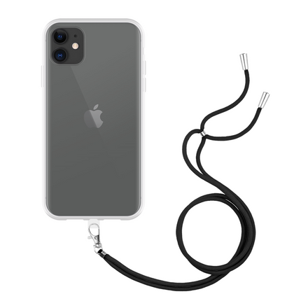 Lanyard Case - iPhone 11 - Soft TPU Protective Cover with Necklace - Clear