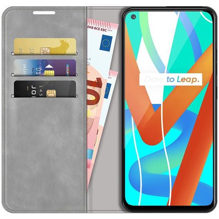 Realme 8 5G - Magnetic Wallet Case - Grey