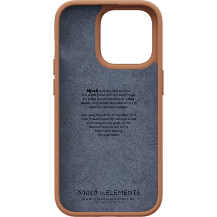 Njord Collections Case iPhone 14 Pro Max - Genuine Leather - Cognac