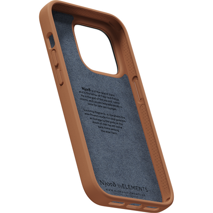 Njord Collections Case iPhone 14 Pro Max - Genuine Leather - Cognac