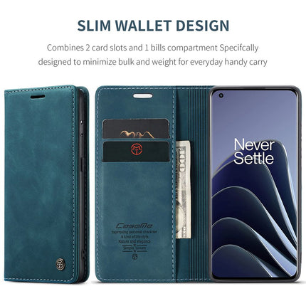 Caseme Case OnePlus 10 Pro - Retro Wallet Case - Blue