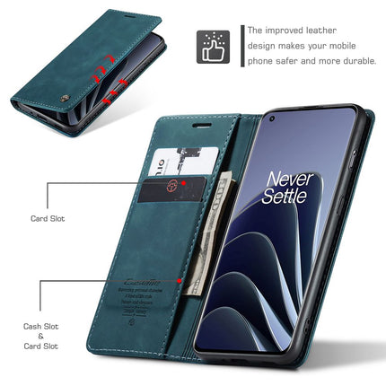 Caseme Case OnePlus 10 Pro - Retro Wallet Case - Blue