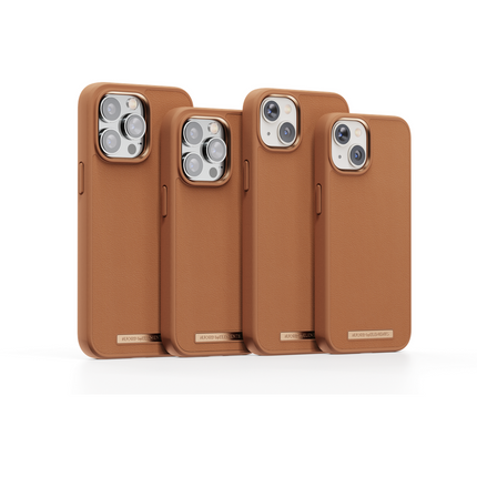 Njord Collections Case iPhone 14 Pro Max - Genuine Leather - Cognac