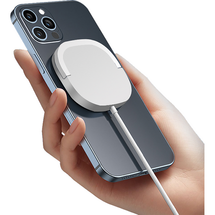 Magnetic Wireless Charger Pad - compatible with magsafe cases - White
