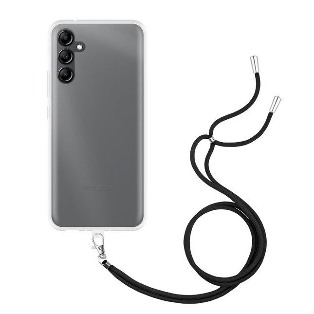 Lanyard Case - Samsung Galaxy A34 - Soft TPU Protective Cover with Necklace - Clear