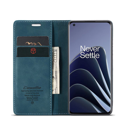 Caseme Case OnePlus 10 Pro - Retro Wallet Case - Blue