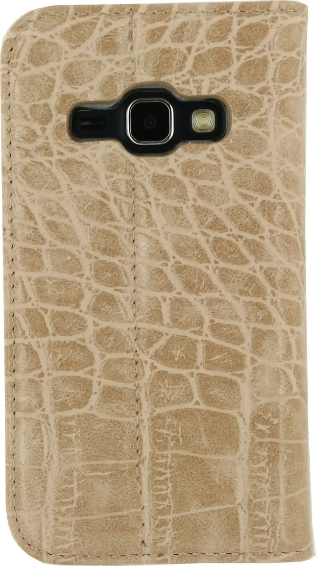 Mobilize Premium Book Case Samsung Galaxy J1 2016 Alligator Peanut Brown Mobilize