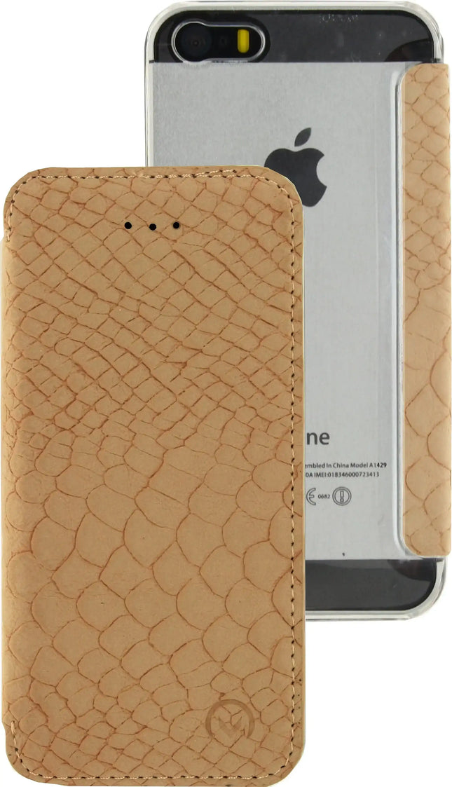 Mobilize Slim Gelly Booklet Apple Iphone 5/5S/Se Soft Snake Creamy Rose Mobilize