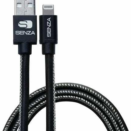Senza Premium Leather Charge/Sync Cable Lightning 1.5M Black Senza