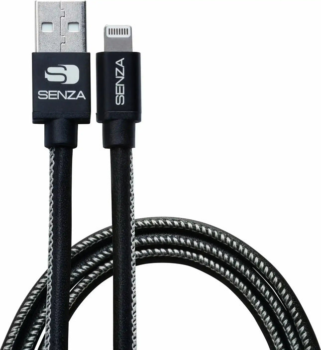 Senza Premium Leather Charge/Sync Cable Lightning 1.5M Black Senza