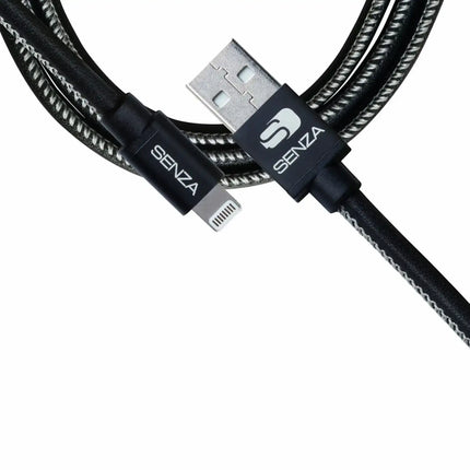 Senza Premium Leather Charge/Sync Cable Lightning 1.5M Black Senza