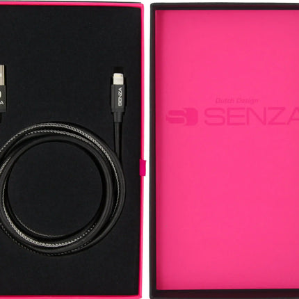 Senza Premium Leather Charge/Sync Cable Lightning 1.5M Black Senza