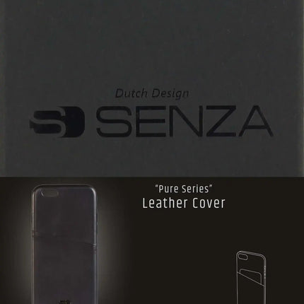 Senza Pure Leather Cover With Card Slot Apple Iphone 6/6S Deep Black Senza