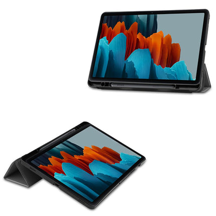 Samsung Galaxy Tab S7 - TriFold Smart Book Case Pen Slot - Grey