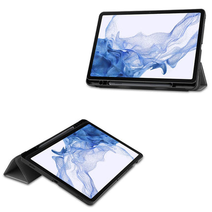 Samsung Galaxy Tab S8 - TriFold Smart Book Case Pen Slot - Grey