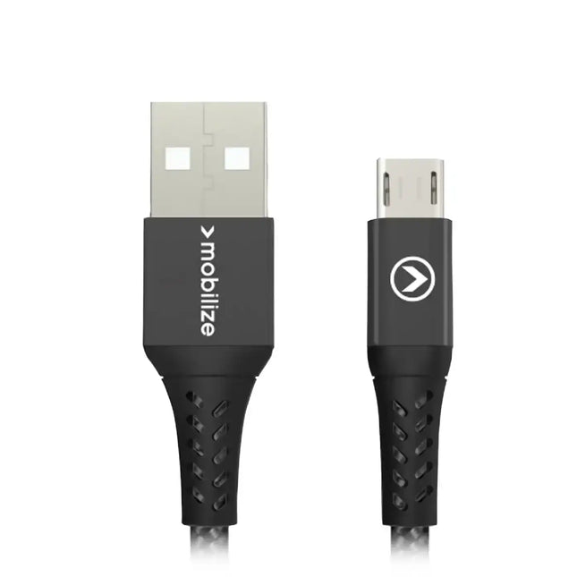 Mobilize Strong Nylon Cable Usb To Micro Usb 20Cm. 12W Black Mobilize