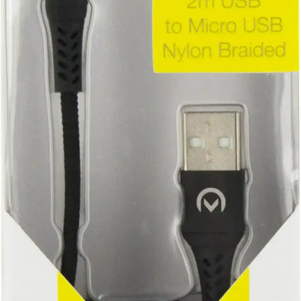 Mobilize Strong Nylon Cable Usb To Micro Usb 2M. 12W Black Mobilize