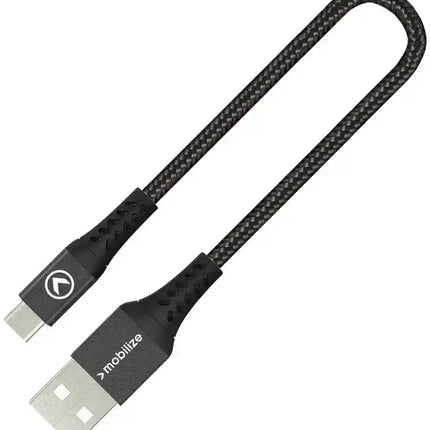 Mobilize Strong Nylon Cable Usb To Usb-C 20Cm. 15W Black Mobilize