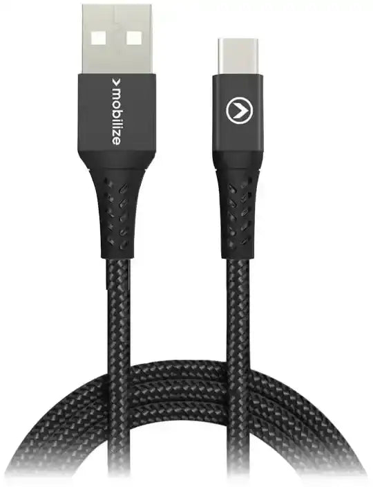 Mobilize Strong Nylon Cable Usb To Usb-C 2M. 15W Black Mobilize