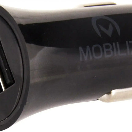 Mobilize Car Charger Dual Usb 2.4A 12W + 1M Usb-C Cable Black Mobilize