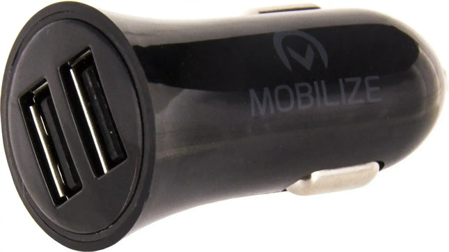 Mobilize Car Charger Dual Usb 2.4A 12W + 1M Usb-C Cable Black Mobilize