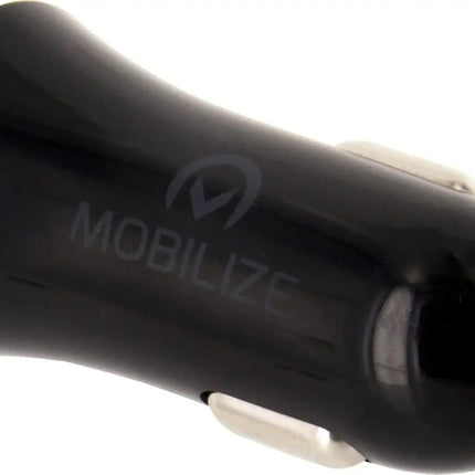 Mobilize Car Charger Dual Usb 2.4A 12W + 1M Usb-C Cable Black Mobilize