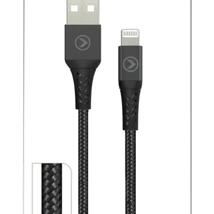 Mobilize Strong Nylon Cable Usb To Apple Mfi Lightning 1M. 12W Black Mobilize