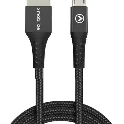 Mobilize Strong Nylon Cable Usb To Micro Usb 1M. 12W Black Mobilize