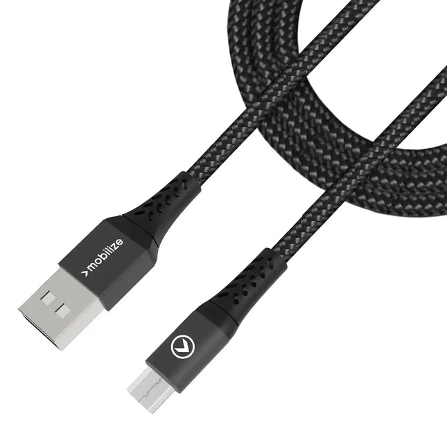 Mobilize Strong Nylon Cable Usb To Micro Usb 1M. 12W Black Mobilize