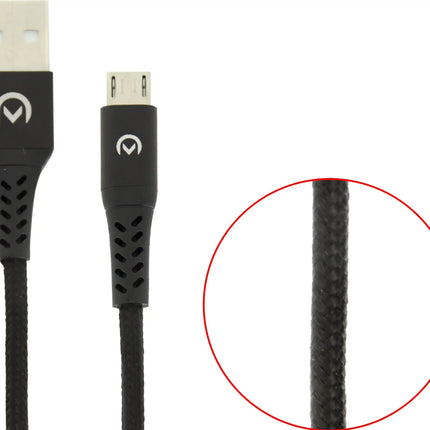 Mobilize Strong Nylon Cable Usb To Micro Usb 1M. 12W Black Mobilize
