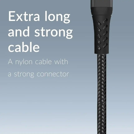 Mobilize Strong Nylon Cable Usb To Micro Usb 1M. 12W Black Mobilize