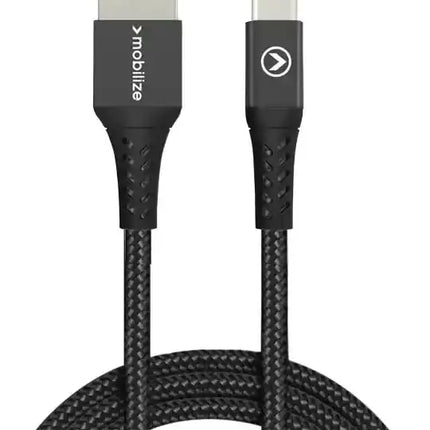 Mobilize Strong Nylon Cable Usb To Usb-C 1M. 15W Black Mobilize