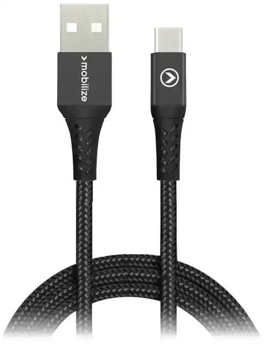 Mobilize Strong Nylon Cable Usb To Usb-C 1M. 15W Black Mobilize