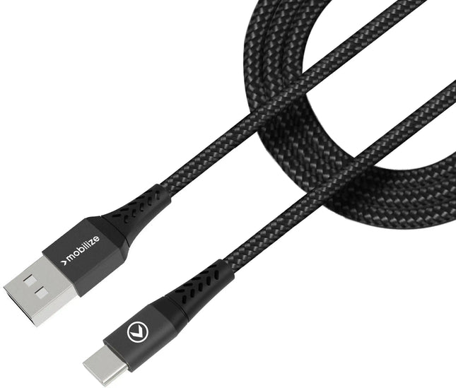 Mobilize Strong Nylon Cable Usb To Usb-C 1M. 15W Black Mobilize