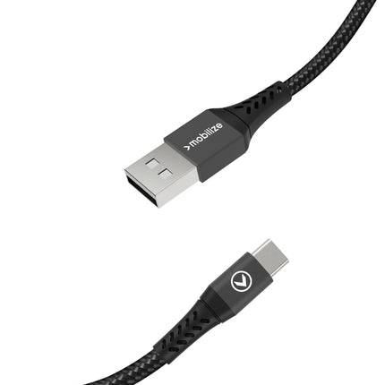 Mobilize Strong Nylon Cable Usb To Usb-C 1M. 15W Black Mobilize