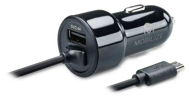 Mobilize Car Charger Usb + Micro Usb 24W 1M. Black Mobilize