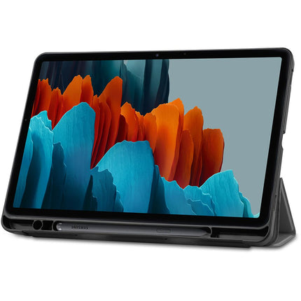 Samsung Galaxy Tab S7 - TriFold Smart Book Case Pen Slot - Grey