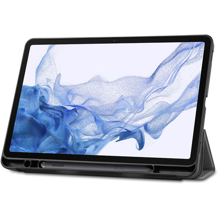 Samsung Galaxy Tab S8 - TriFold Smart Book Case Pen Slot - Grey