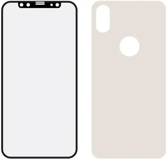 Mobilize Edge-To-Edge Glass Screen Protector Apple Iphone X/Xs Front And Back Pack Silver Full Glue Mobilize