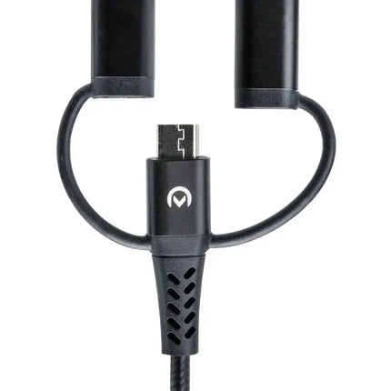 Mobilize Strong Nylon Cable 3In1 Usb To Micro Usb, Usb-C, Apple Mfi Lightning 1.5M Black Mobilize