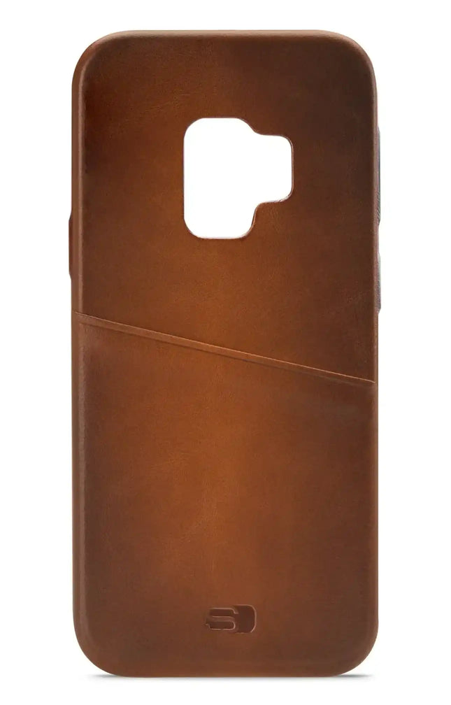 Senza Desire Leather Cover With Card Slot Samsung Galaxy S9 Burned Cognac Senza