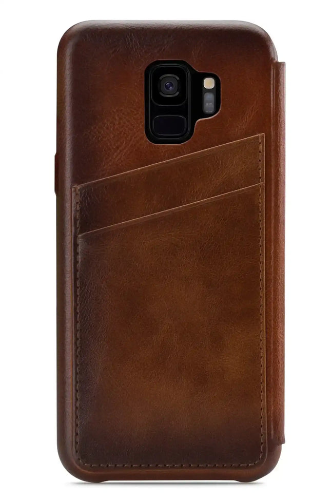 Senza Desire Skinny Leather Wallet Samsung Galaxy S9 Burned Cognac Senza