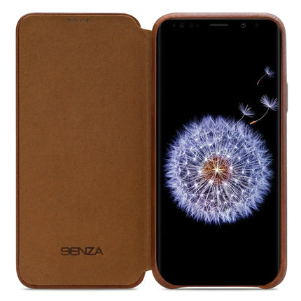 Senza Desire Skinny Leather Wallet Samsung Galaxy S9 Burned Cognac Senza