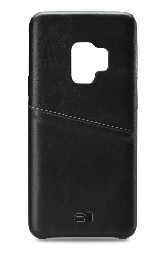 Senza Pure Leather Cover With Card Slot Samsung Galaxy S9 Deep Black Senza