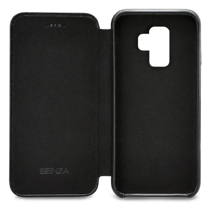 Senza Pure Skinny Leather Wallet Samsung Galaxy S9 Deep Black Senza